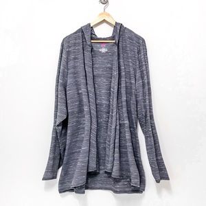 Open Drape Hooded Grey Cardigan 26/28